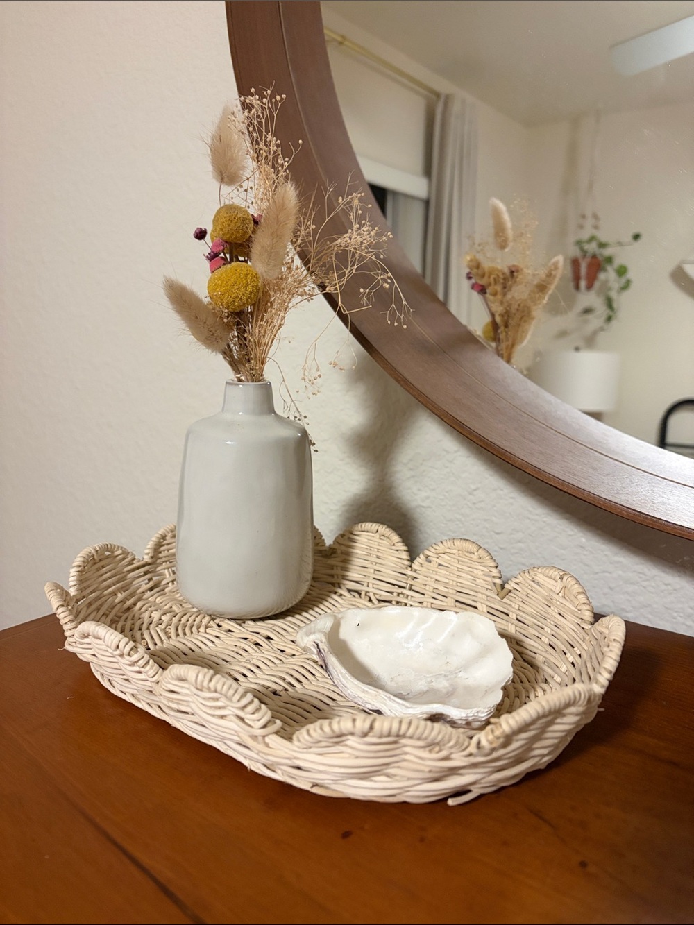 Scallop Wicker Tray Handmade Organic
